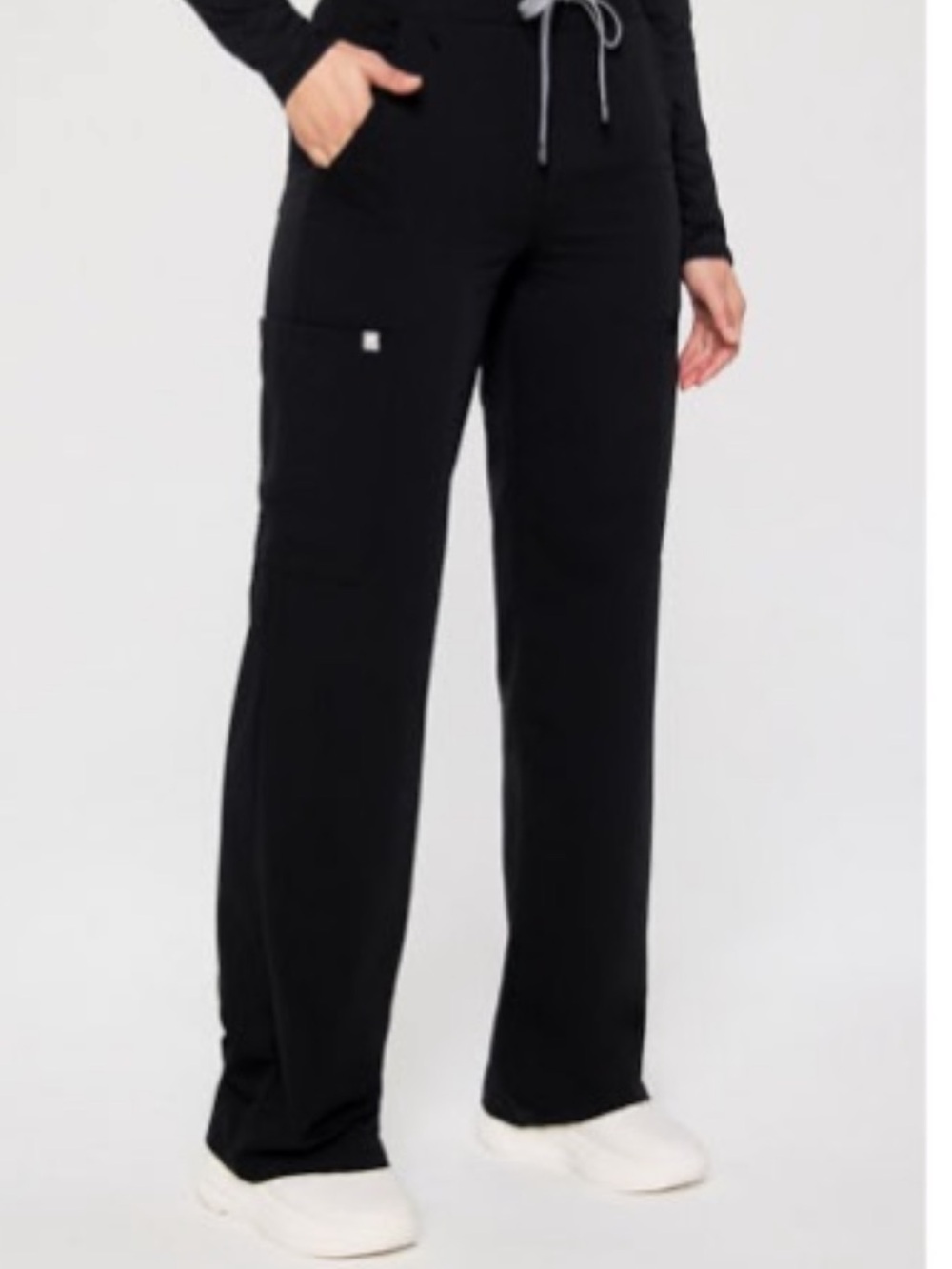 Fabletics Black Wide-Leg Drawstring Track Pants